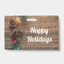 Holzboden mit Kiefernzapfen Ausweis