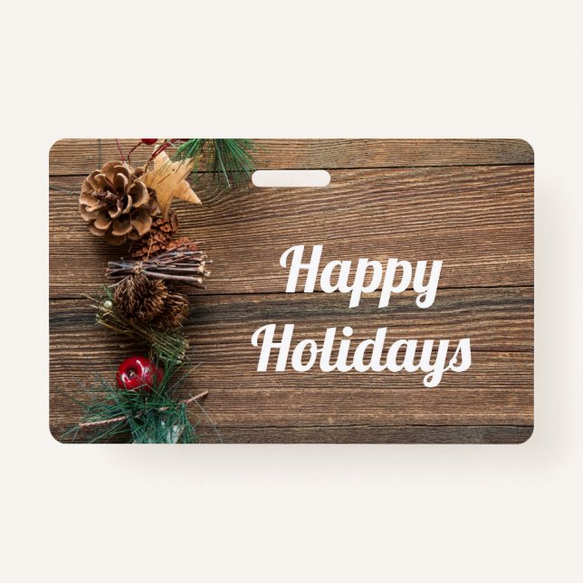 Holzboden mit Kiefernzapfen Ausweis (Vorderseite)