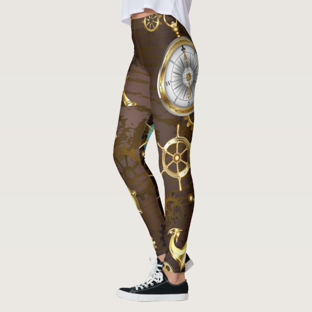 Holzboden mit mechanischem Seepferd Leggings (Links)