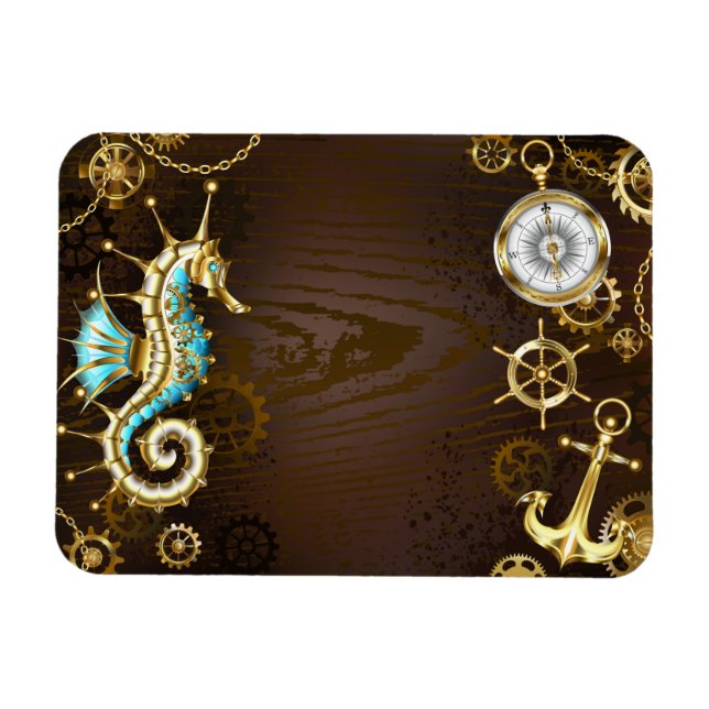 Holzboden mit mechanischem Seepferd Magnet (Horizontal)