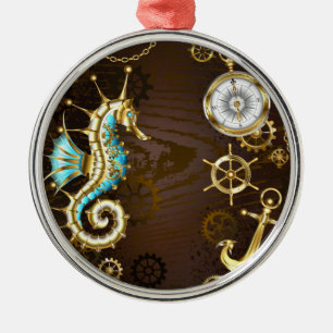 Holzboden mit mechanischem Seepferd Ornament Aus Metall