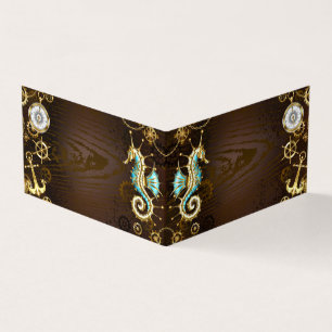 Holzboden mit mechanischem Seepferd Visitenkarten