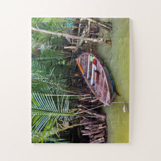 Holzboot im Mekong-Delta Puzzle