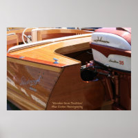 Holzboot und Planmotorfotografie