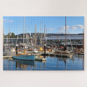 Holzboote angedockt, Hobart, Tasmanien, Australien Puzzle