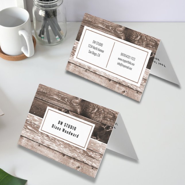 Holzbraun - Moderne Hintergrundekarte Visitenkarten (Von Creator hochgeladen)
