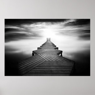 Holzbrücke über das Meer Poster