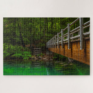 Holzbrücke über den McKenzie River in Oregon USA Puzzle