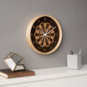 Holzdartboard Uhr