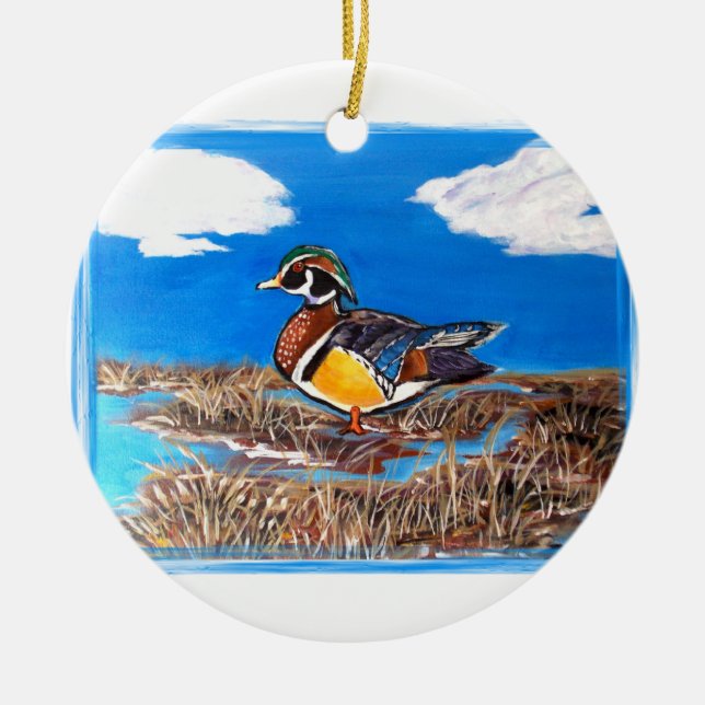 HOLZDUCK KERAMIKORNAMENT (Vorne)