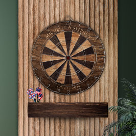 Holzeffekt Dartboard nachdenklich Keepake Geschenk Dartscheibe