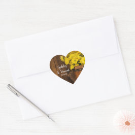 Holzeimer und gelbe Laieneisen Herz-Aufkleber