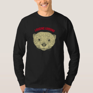 Holzeinschlag um Otter Meerestiere Seeotter T-Shirt