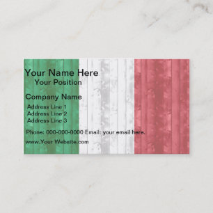 Holzene italienische Flagge Visitenkarte