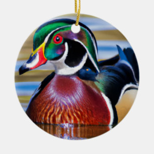 Holzente, Entenjagd Keramik Ornament