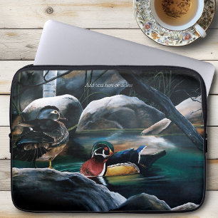 Holzenten Paar Teich Natur Wildtiere Bunt Laptopschutzhülle