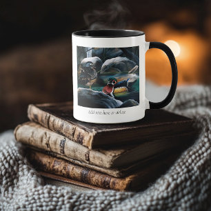 Holzenten Paar Teich Natur Wildtiere Bunt Tasse