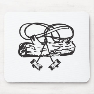 Hölzerne Abzeichen Axt-n-Klotz Mausunterlage Mousepad