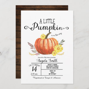 Hölzerne Babyparty wenig Kürbis-Einladung rustikal Einladung