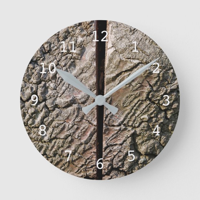 Hölzerne Barkenuhr Runde Wanduhr (Vorderseite)