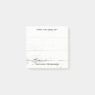 Hölzerne Brett-Beschaffenheit addieren Namen 3 x  Post-it Klebezettel