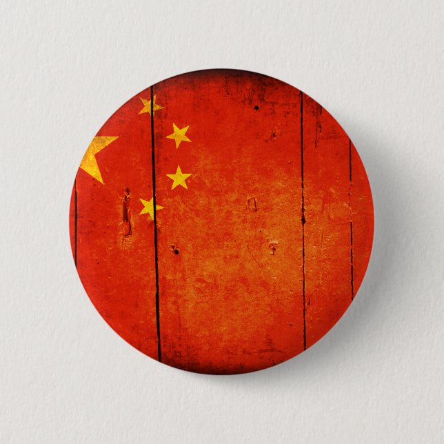Hölzerne chinesische Flagge Button (Vorderseite)