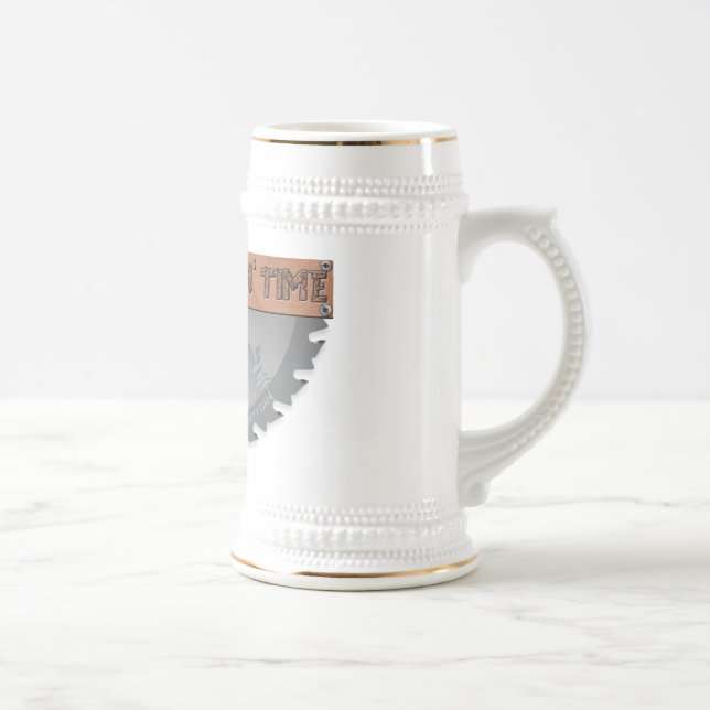 Hölzerne Choppin Zeit Stein (kein Hintergrund) Bierglas (Rechts)