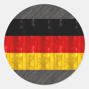 Hölzerne deutsche Flagge Runder Aufkleber