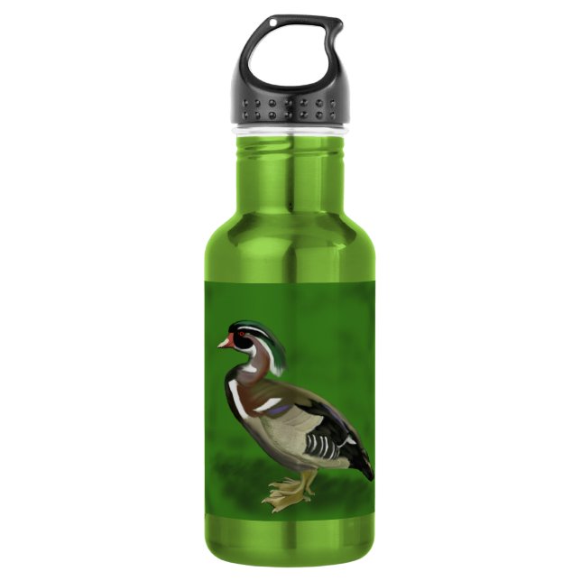 Hölzerne Ente Edelstahlflasche (Vorderseite)