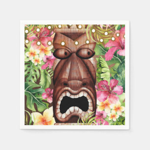 Hölzerne Hawaiian Tiki Luau Sommer Geburtstagsfeie Serviette