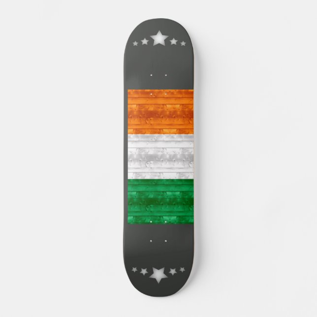 Hölzerne irische Flagge Skateboard (Vorderseite)