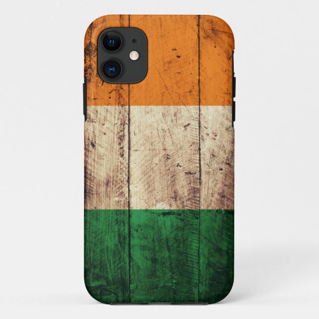 Hölzerne Irland-Flagge Case-Mate iPhone Hülle (Rückseite)
