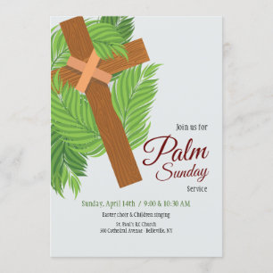 Hölzerne Kreuz-und Palmen-Einladung Einladung