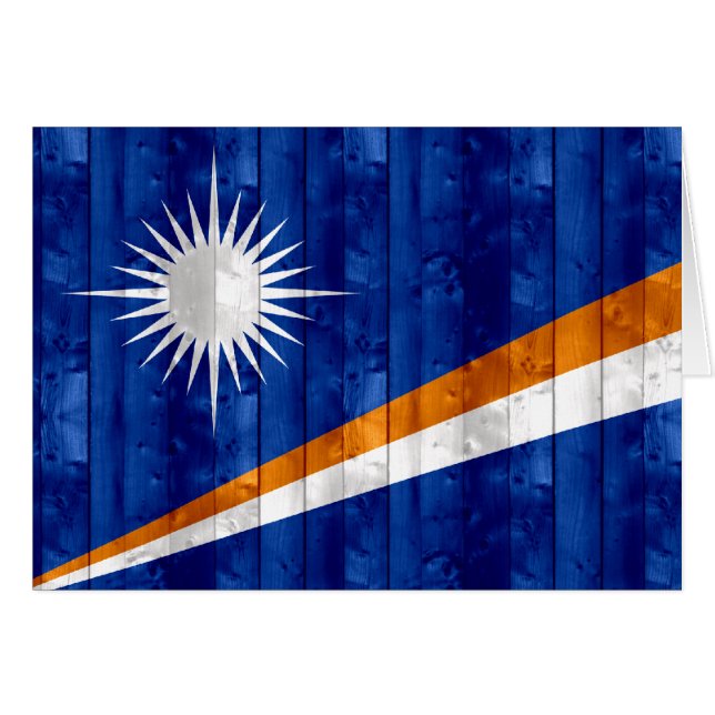 Hölzerne Marshallese Flagge (Vorderseite (Horizontal))