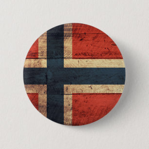 Hölzerne Norwegen-Flagge Button
