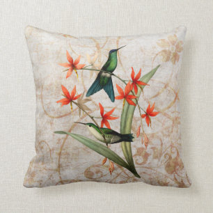 Hölzerne Nymphen-KolibriVintages Kissen