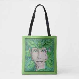 Hölzerne Nymphen-Tasche mit ganz vorbei Druck