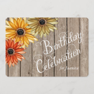 Hölzerne Planken-Herbst-Blumen-kundenspezifischer Einladung