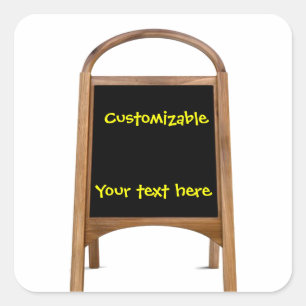 Hölzerne Reklametafel Quadratischer Aufkleber