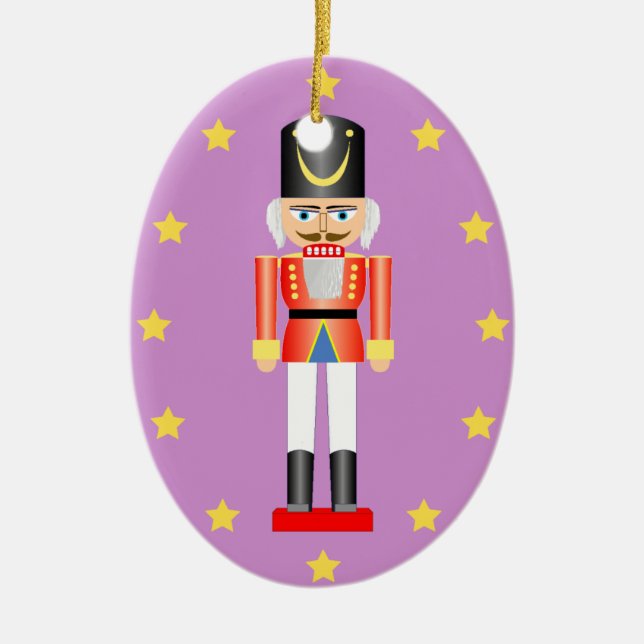 Hölzerne Soldat-Weihnachtsverzierung 2 Keramikornament (Vorne)