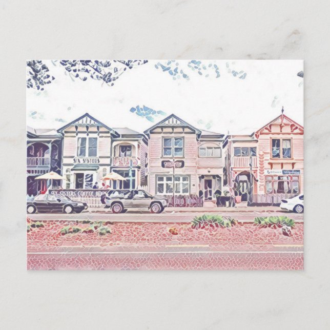 Hölzerne Stadtwohnungen in Napier Postkarte (Vorderseite)