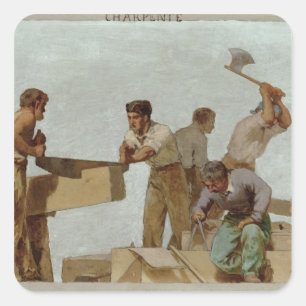 Hölzerne Struktur Quadratischer Aufkleber