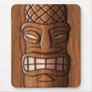 Hölzerne Tiki Maske Mousepad