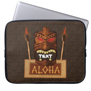 Hölzerne Tiki-Maske Vintage Retro ALOHA Hawaiianis Laptopschutzhülle