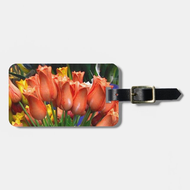 Hölzerne Tulpen von Amsterdam Gepäckanhänger (Vorderseite horizontal)