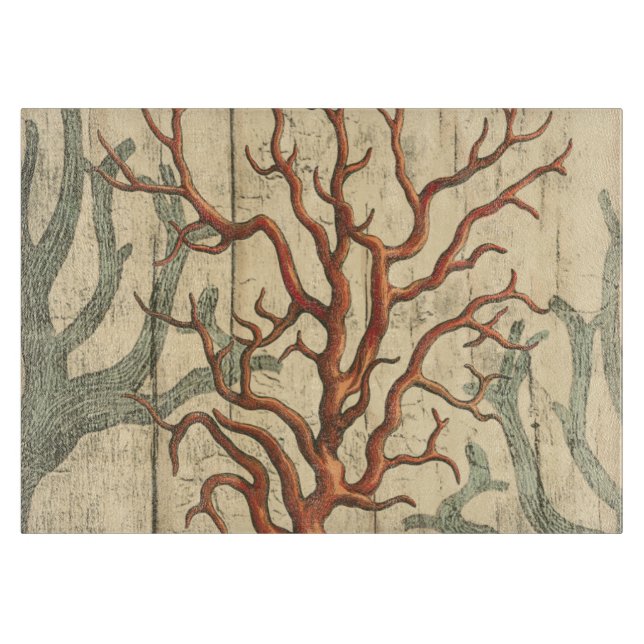 Hölzerne und kleine Koralle Schneidebrett (Vorderseite)