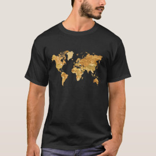 Hölzerne Weltkarte T-Shirt
