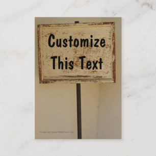 Hölzerne Zeichen-Vertikale-Visitenkarte Visitenkarte