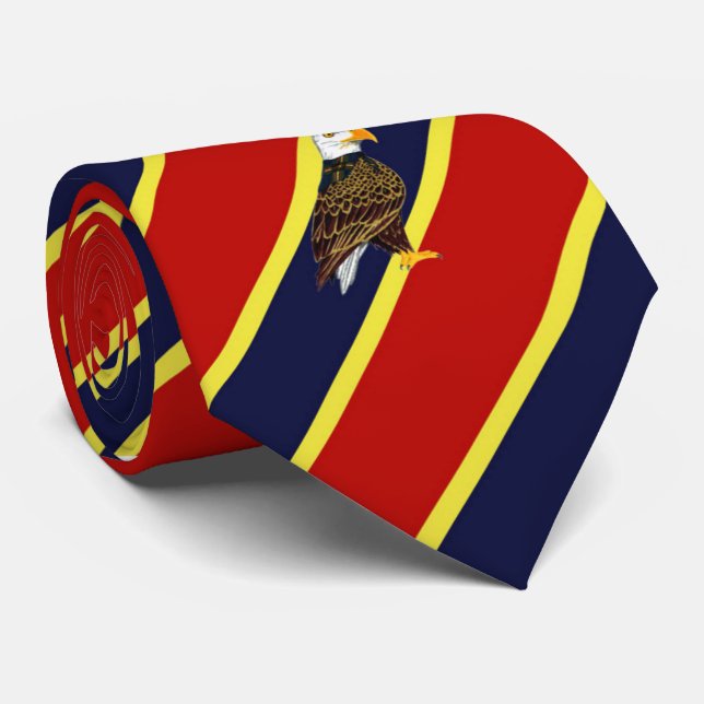 Hölzerner Abzeichen-Adler Striped KleiderKrawatte Krawatte (Gerollt)