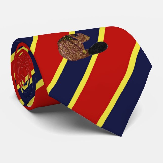 Hölzerner Abzeichen-Biber Striped KleiderKrawatte Krawatte (Gerollt)
